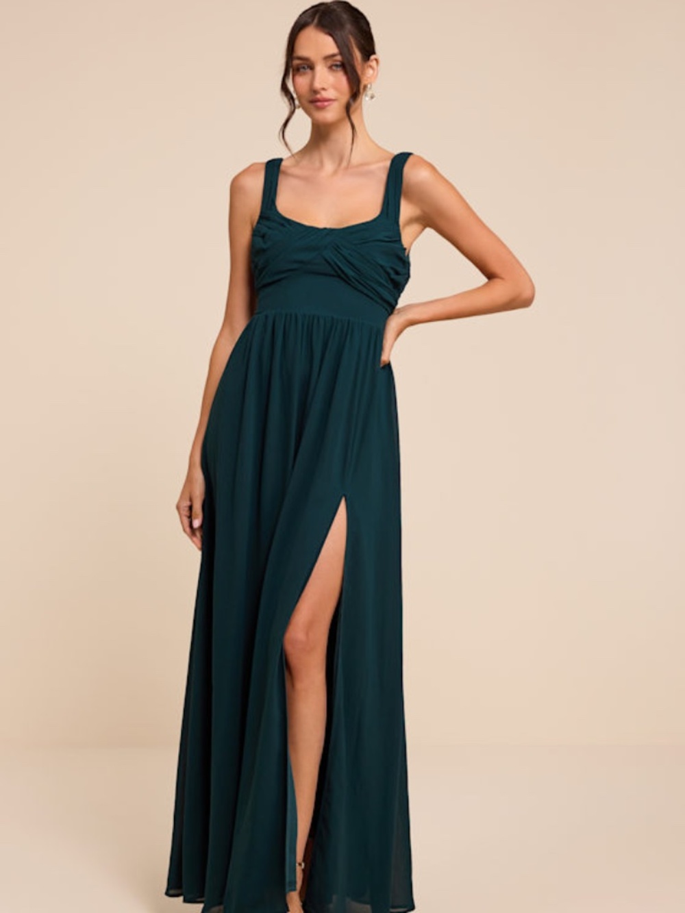 Lulus Sensational Moment Emerald Green Pleated Maxi Dress - Size XL